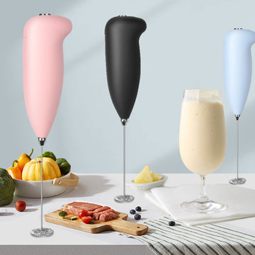 ulay Kitchen Powerful Milk Frother Wand With 2 Duracell Batteries - Ultra Fast Handheld Drink Mixer - Electric Whisk Foam Maker for Coffee, Lattes, Cappuccino, Matcha, Hot Chocolate & Creamer - Black
