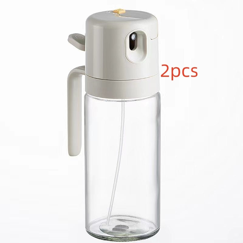 TrendPlain 16oz/470ml Glass Olive Oil Sprayer for Cooking – 2 in 1 Olive Oil Dispenser Bottle for Kitchen Gadgets and Air Fryer Accessories, Salad, BBQ - Black