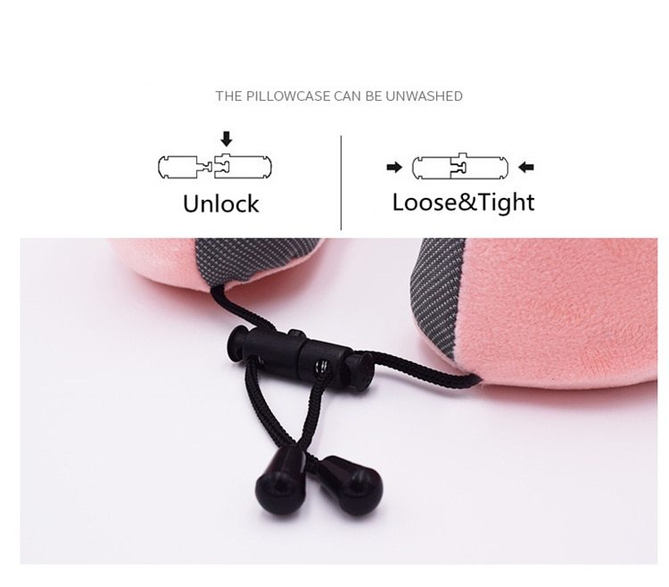 Pillow 100% Pure Memory Foam Neck Pillow, Comfortable & Breathable Cover, Machine Washable, Airplane Travel Kit with 3D Contoured Eye Masks, Earplugs, and Luxury Bag, Standard (Black)