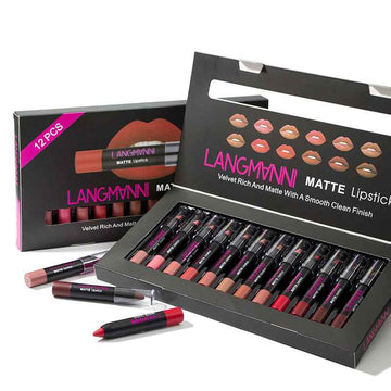 LANGMANNI prremium 12 lipstick sets best gift for woman&girls