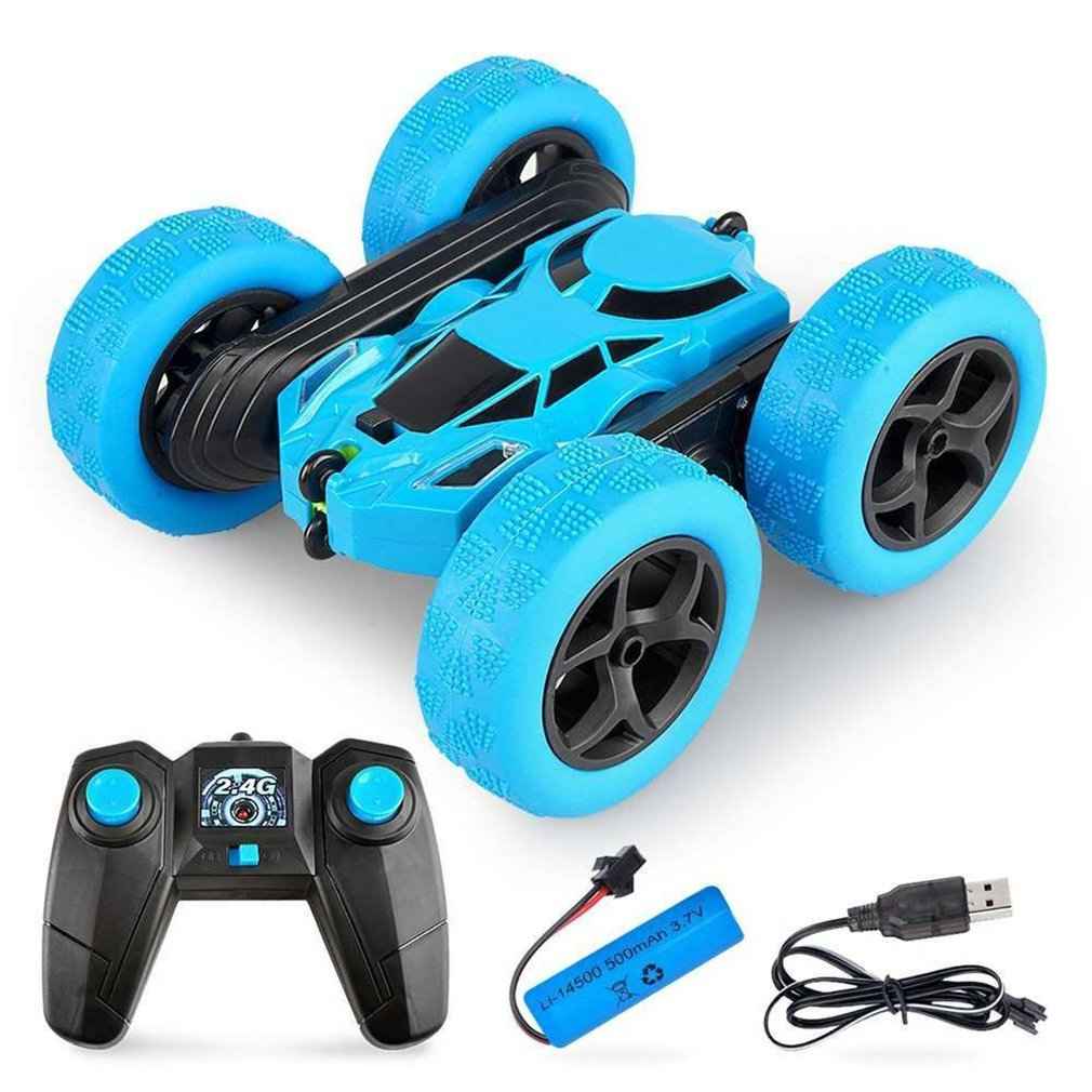 Remote Control Car, RC Cars Toys for Kids Ages 6-12, 4WD Stunt Car with LED Lights & 360° Flips, 2.4GHz, Upgraded USB-C Modular Batteries, 8-10 Year Old Boys Birthday Gift 1-Blue