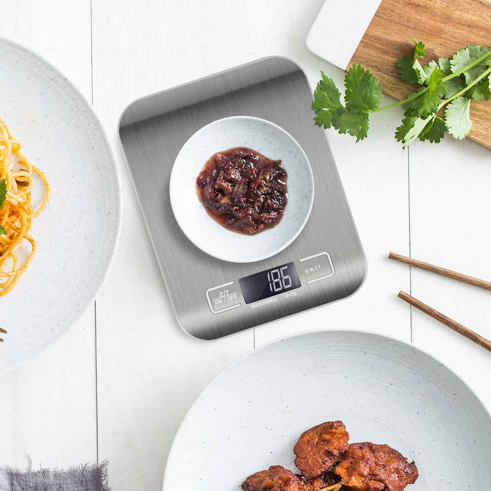 tekcity Food Kitchen Scale, Digital Grams and Ounces for Weight Loss, Baking, Cooking, Keto and Meal Prep, LCD Display, Medium, 304 Stainless Steel