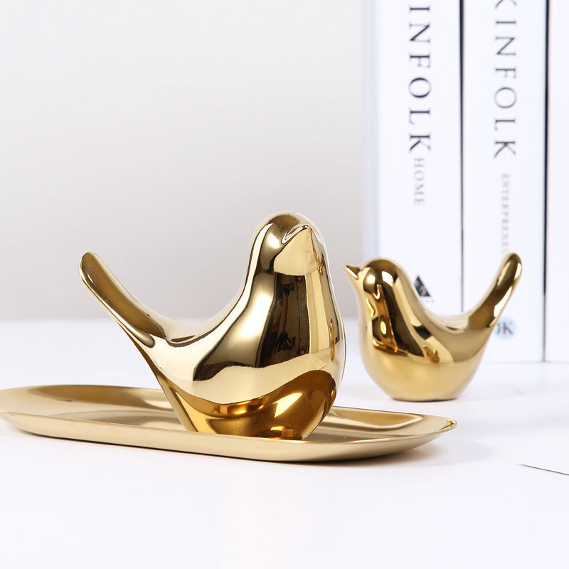 Golden bird soft decorations