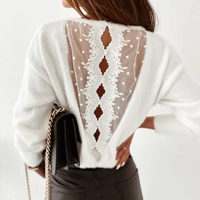 Lace knit sweater