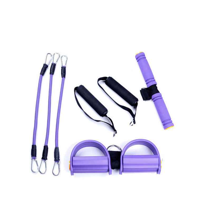 Tension Rope, 6-Tube Elastic Yoga Pedal Puller Resistance Band, Natural Latex Tension Rope Fitness Equipment, for Abdomen/Waist/Arm/Leg Stretching Slimming Training