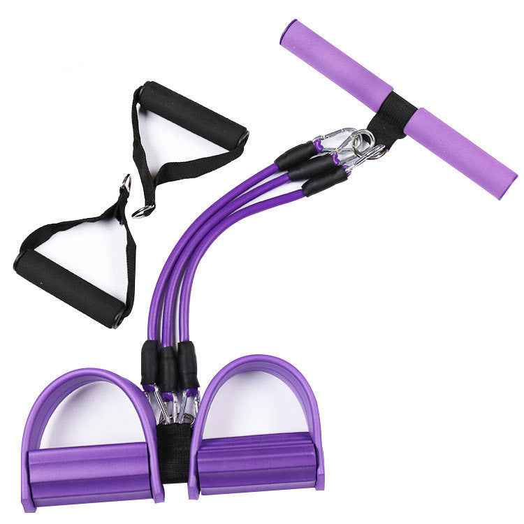 Tension Rope, 6-Tube Elastic Yoga Pedal Puller Resistance Band, Natural Latex Tension Rope Fitness Equipment, for Abdomen/Waist/Arm/Leg Stretching Slimming Training