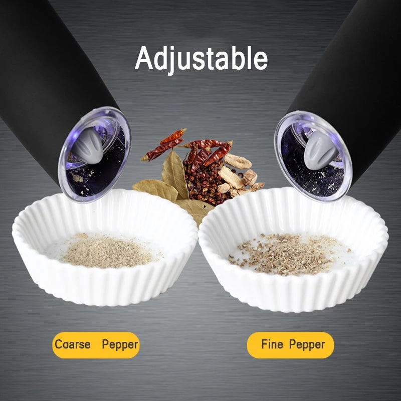 CIRCLE JOY Gravity Electric Salt and Pepper Grinder Set Automatic Salt and Pepper Grinder Set with LED Light, Battery Operated, Adjustable Coarseness, Large Capacity, for Home Kitchen BBQ