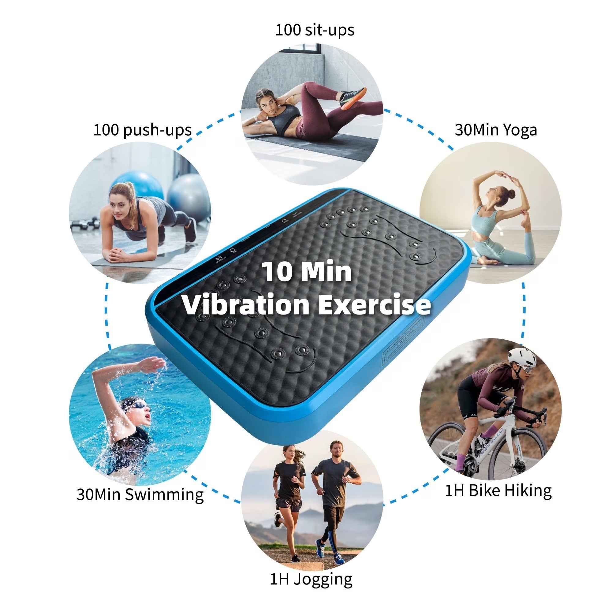 Vibration Plate Exercise Machine - 330lbs Weight Capacity, 120 Speed Levels, 5 Program Modes - Full Body Workout for Home Fitness, Toning & Wellness, LED Display,