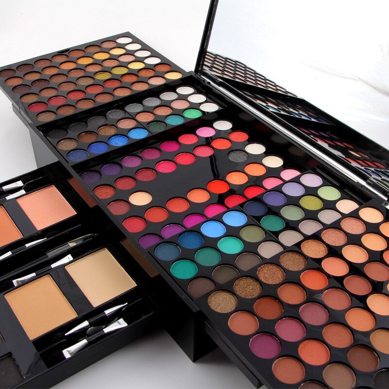 MISS ROSE   180 Colors Eyes Shadow Blush Set Personalized Piano-shaped Makeup Palette Box