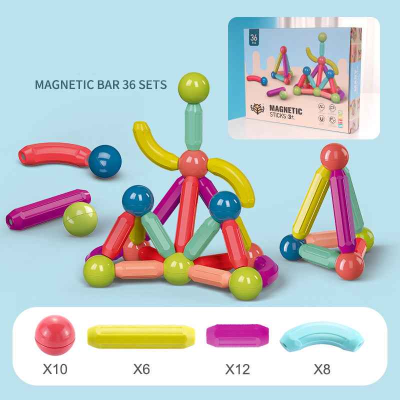 Magnetic Building Blocks for Kids: Magnetic Stick Montessori Game for 3 4 5 Years Old Toddlers - STEM Starter Toy for Kids Age 3-5 Preschool - Birthday Gift for Boys Girls