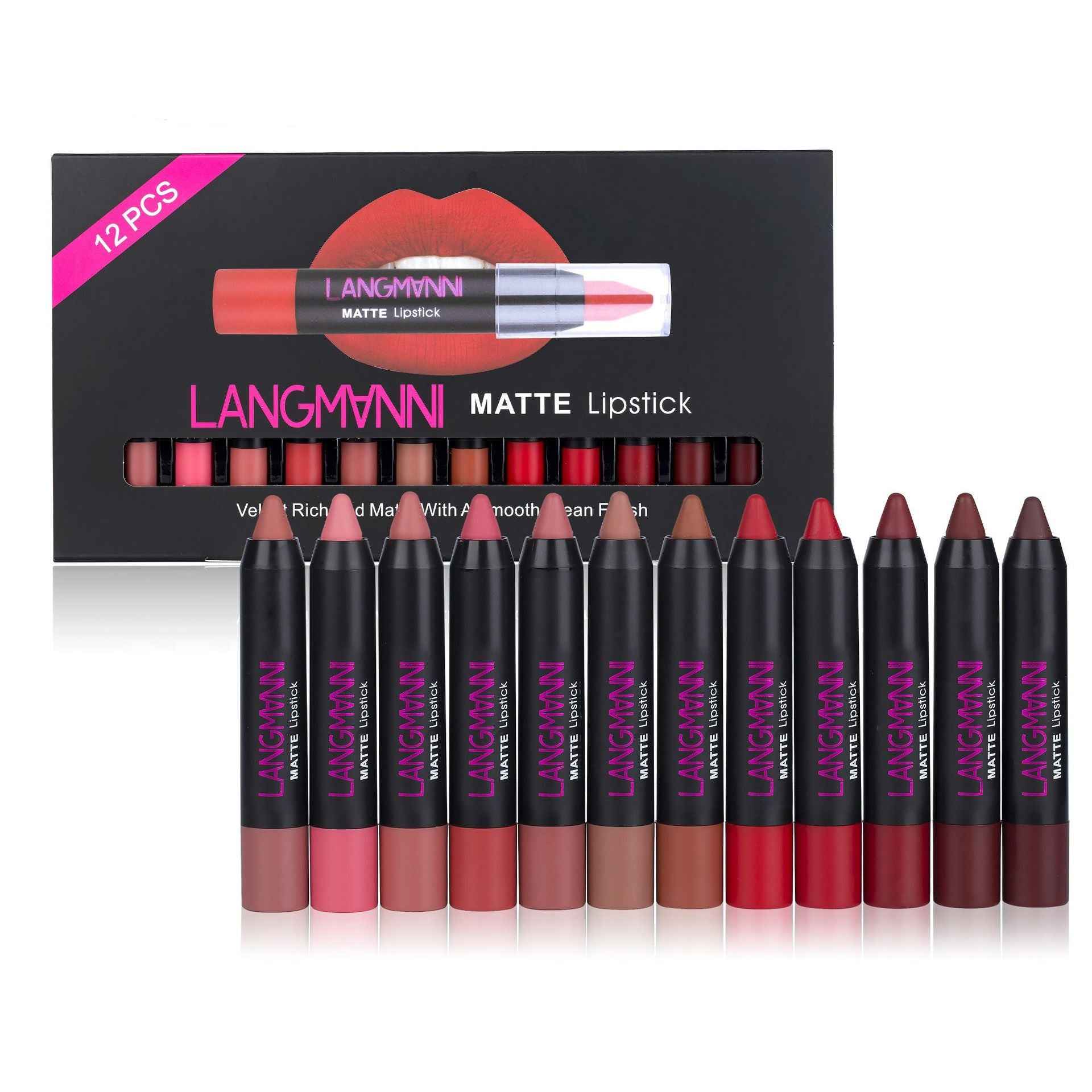 LANGMANNI prremium 12 lipstick sets best gift for woman&girls