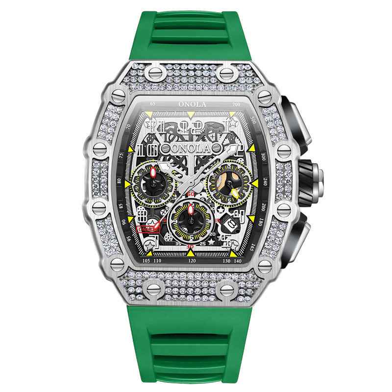 Full Diamond Fashion New Multi-functional Mechanical Watch