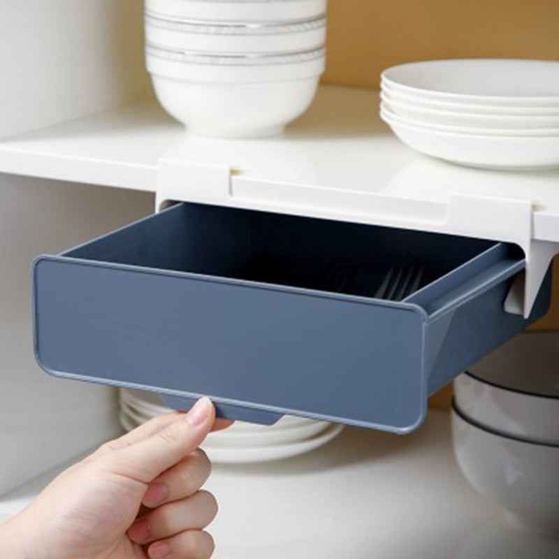 Kitchen Cabinet Divider Shelf Drawer Organizer Utensil Holder Under Desk Hanging Storage Box Fork Spoon Tray Kitchen Storage Box
