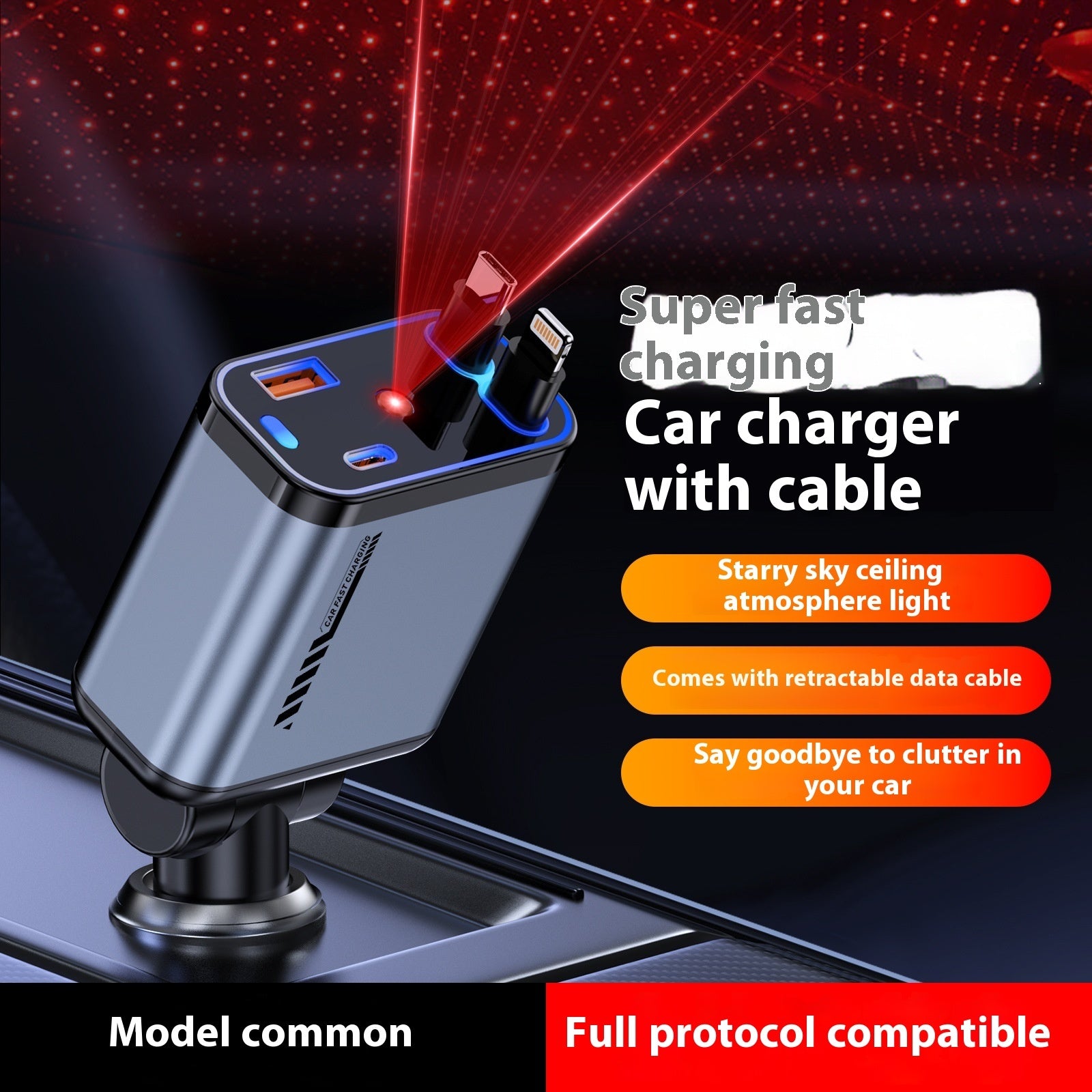 Retractable Car Charger, 69W USB C Car Accessories Adapter for iPhone 17 USB C Charger Fast Charging, Gifts for Women Men, Travel Essentials, for iPhone 17 Pro Max Air 16 15 14 13 12 Samsung S25