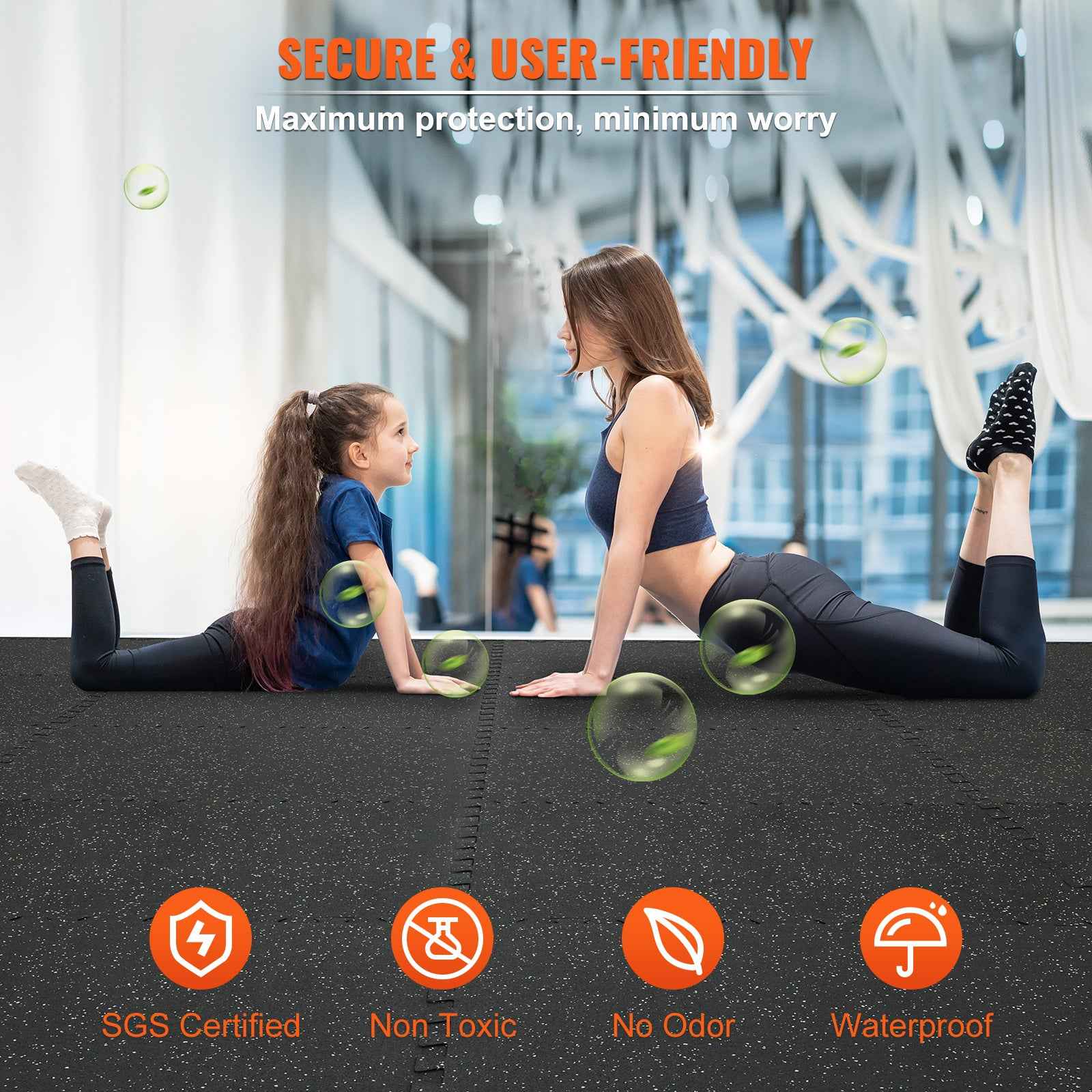Puzzle Exercise Mat ½ in, EVA Interlocking Foam Floor Tiles for Home Gym, Mat for Home Workout Equipment, Floor Padding for Kids
