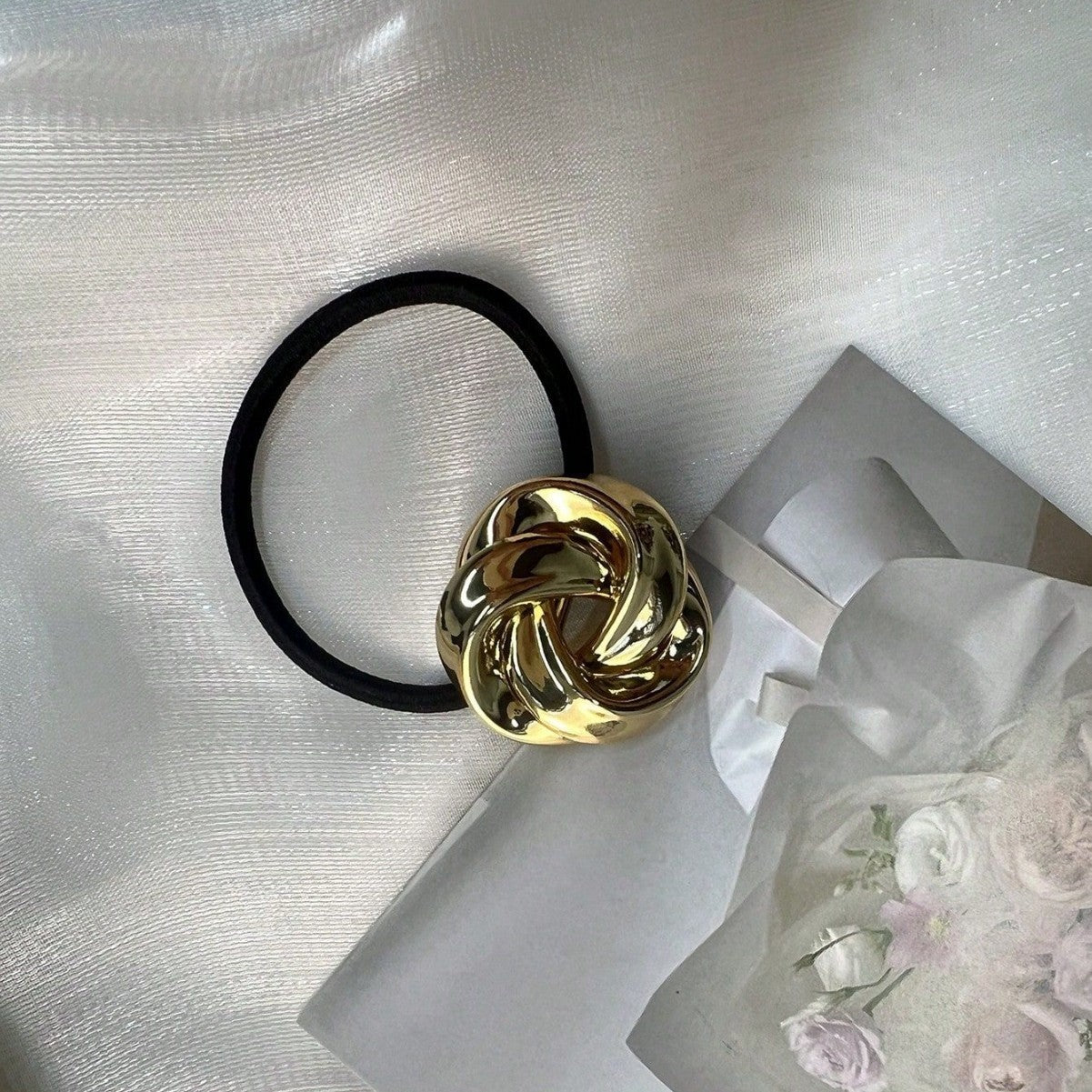 Metal Rose Simple Hair Accessory For Ponytail Hair Rope
