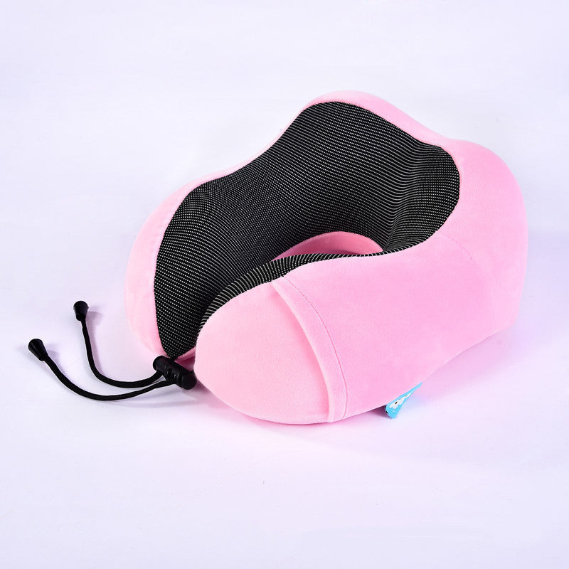 Pillow 100% Pure Memory Foam Neck Pillow, Comfortable & Breathable Cover, Machine Washable, Airplane Travel Kit with 3D Contoured Eye Masks, Earplugs, and Luxury Bag, Standard (Black)