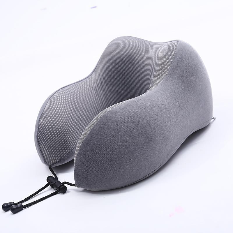Pillow 100% Pure Memory Foam Neck Pillow, Comfortable & Breathable Cover, Machine Washable, Airplane Travel Kit with 3D Contoured Eye Masks, Earplugs, and Luxury Bag, Standard (Black)