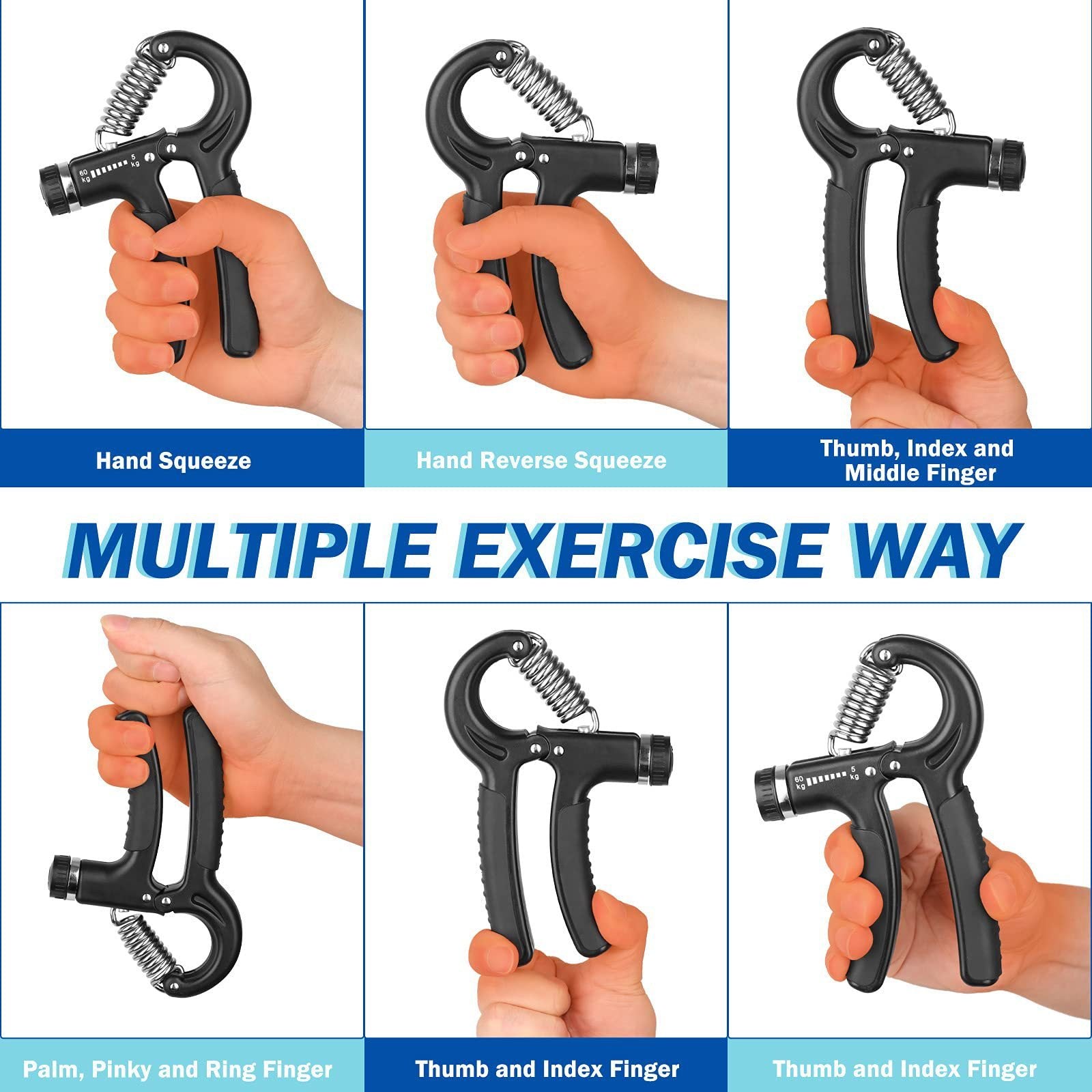 Grip Strengthener Forearm Strengthener Hand Grips Strengthener Kit - 5 Pack Adjustable Resistance