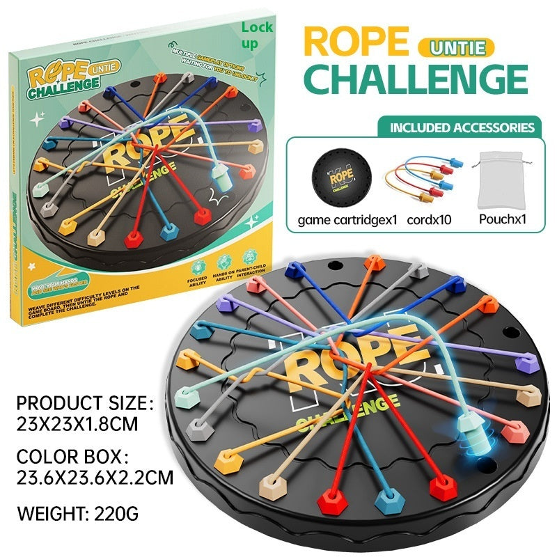 Rope Untangling Puzzle Game, Educational Strategy Board Game for Kids & Adults, Family Travel Party Games with Multi-Level Challenges, Gifts for All Ages(Large)