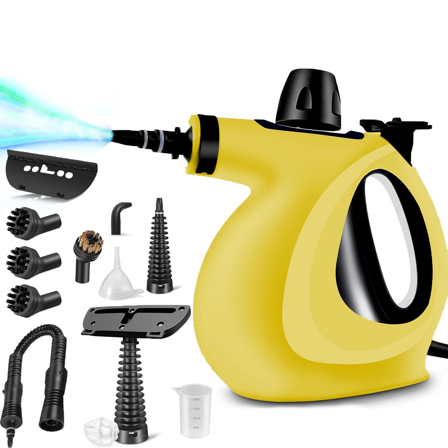 ISSELL® Steam Shot™ OmniReach handheld portable steam cleaner for tile, grout, windows, bathrooms, kitchens, fabric steaming tool, includes 10 tools