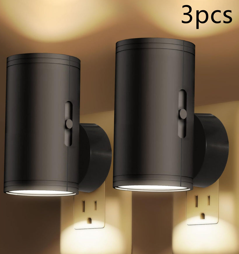 L LOHAS LED Night Light Plug in, Modern Night Lights Plug into Wall, Dusk to Dawn Sensor, Soft White 3000K, 0-100LM Adjustable Brightness, Dimmable Night Lights for Hallway Bedroom Stairway, 2 Pack