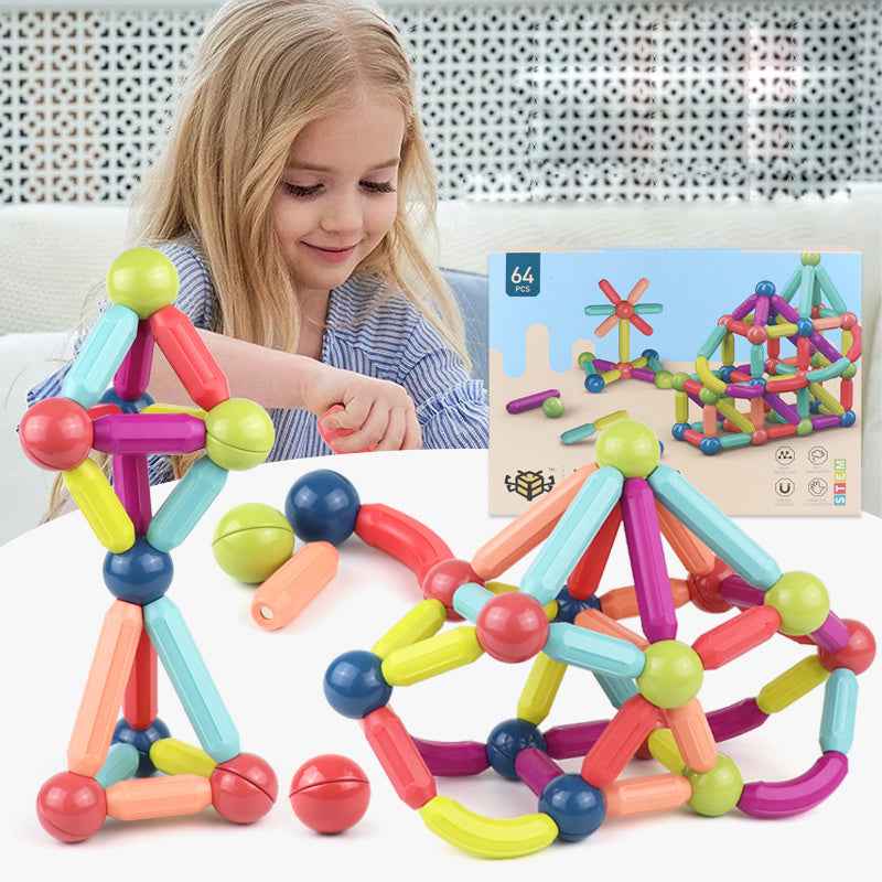 Magnetic Building Blocks for Kids: Magnetic Stick Montessori Game for 3 4 5 Years Old Toddlers - STEM Starter Toy for Kids Age 3-5 Preschool - Birthday Gift for Boys Girls
