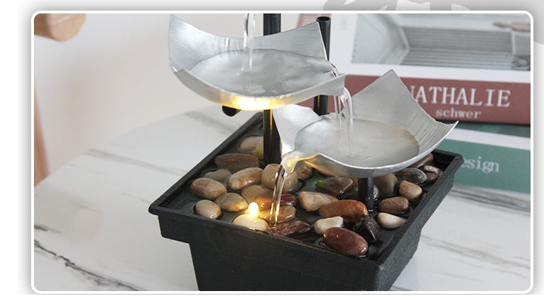 Homedics Tabletop Water Fountain, Home Décor Soothing Sound Machine - Automatic Pump, Deep Basin & Natural River Rocks. Indoor Zen Relaxation for Office, Living Room, or Bedroom, 8.25” Tall