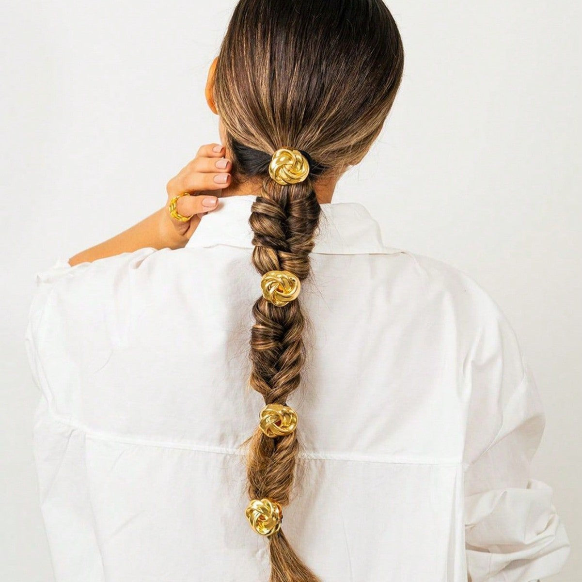 Metal Rose Simple Hair Accessory For Ponytail Hair Rope