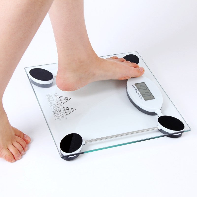 Digital Body Weight Bathroom Scale, Large Blue LCD Backlight Display, High Precision Measurements,6mm Tempered Glass, 400 Pounds