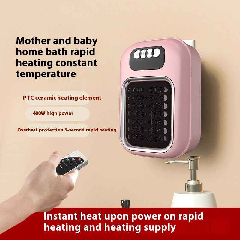 Wall Mounted Portable Small Electric Heater With Remote Control, Adjustable Silent Thermostat Suitable For Winter Home Offices Bathroom