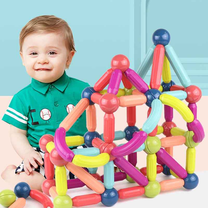 Magnetic Building Blocks for Kids: Magnetic Stick Montessori Game for 3 4 5 Years Old Toddlers - STEM Starter Toy for Kids Age 3-5 Preschool - Birthday Gift for Boys Girls