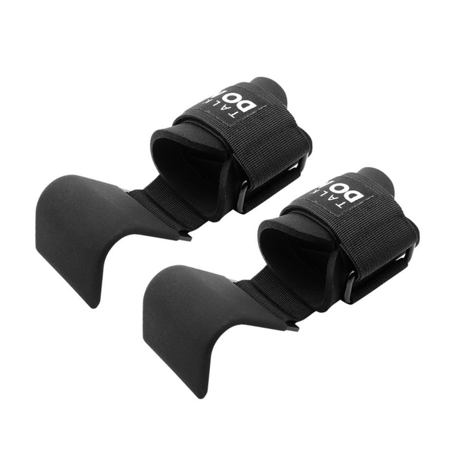 Fitness Weight Lifting Hooks (Pair) for Deadlifts, Pull Ups, Rows & Shrugs - Anti-Rip Nylon Strap Hand Grips with Thick Wrist Padding - Heavy Duty Wrist Straps for Weightlifting & Gym Workouts