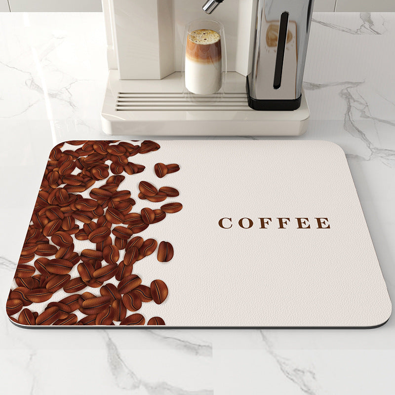 Dish Drying Mat for Kitchen Counter, 12"x19" Dish Drying Pad with Non-slip Rubber Backed, Hide Stain Anti Absorbent for Kitchen Counter, Drying Mat for Coffee Machine Dish Rack (Grey)