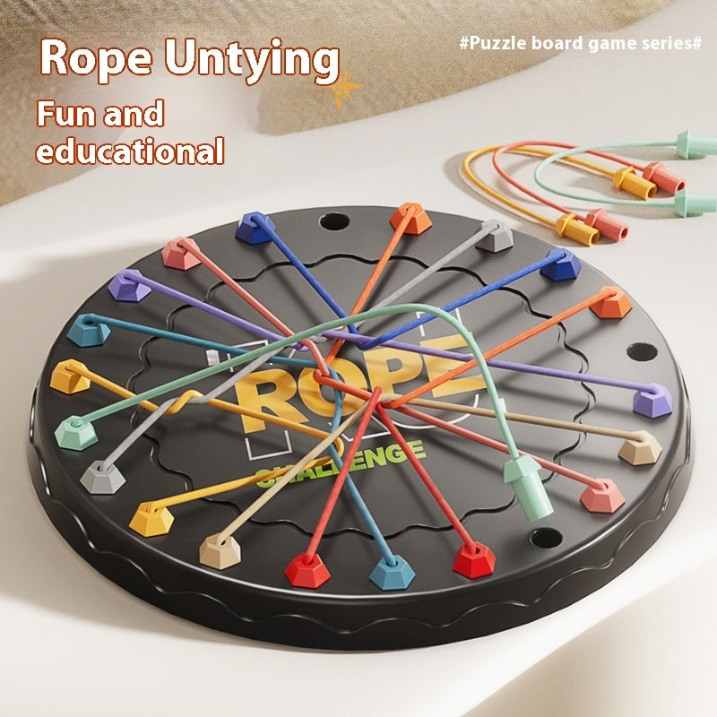 Rope Untangling Puzzle Game, Educational Strategy Board Game for Kids & Adults, Family Travel Party Games with Multi-Level Challenges, Gifts for All Ages(Large)