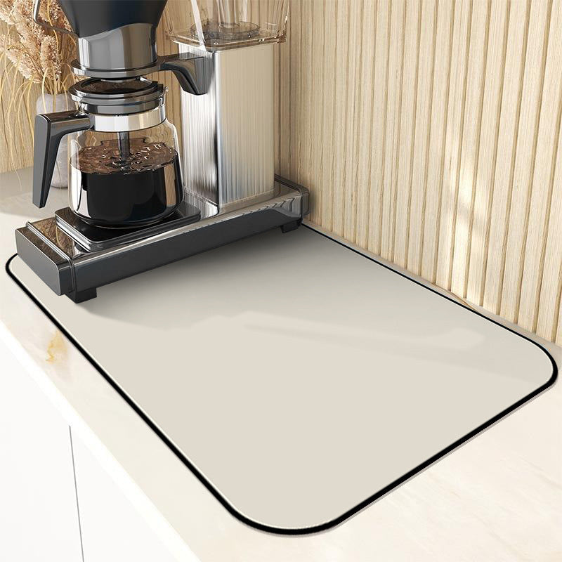 Dish Drying Mat for Kitchen Counter, 12"x19" Dish Drying Pad with Non-slip Rubber Backed, Hide Stain Anti Absorbent for Kitchen Counter, Drying Mat for Coffee Machine Dish Rack (Grey)