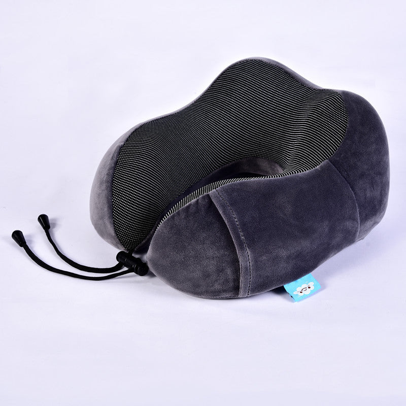 Pillow 100% Pure Memory Foam Neck Pillow, Comfortable & Breathable Cover, Machine Washable, Airplane Travel Kit with 3D Contoured Eye Masks, Earplugs, and Luxury Bag, Standard (Black)