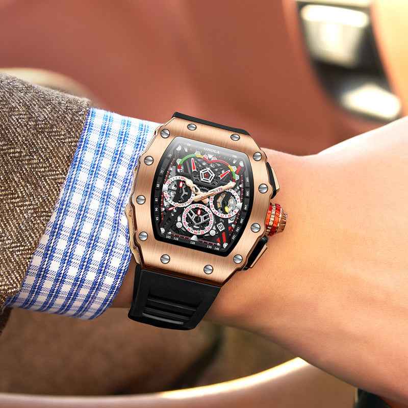 New ONOLA Multi-functional Sports Waterproof Quartz Men's Watch Silicone With Watch