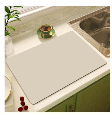 Dish Drying Mat for Kitchen Counter, 12"x19" Dish Drying Pad with Non-slip Rubber Backed, Hide Stain Anti Absorbent for Kitchen Counter, Drying Mat for Coffee Machine Dish Rack (Grey)