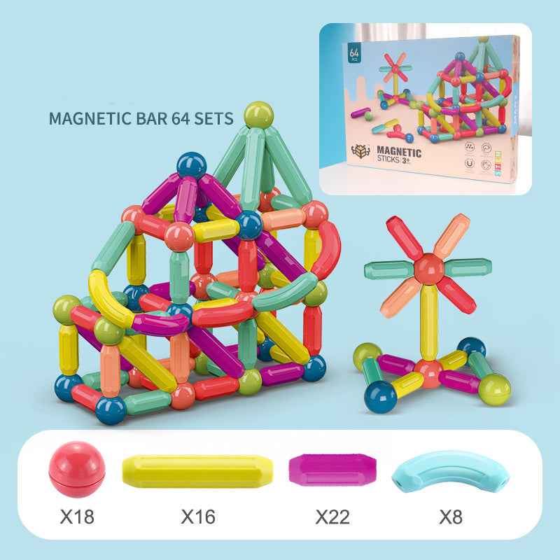 Magnetic Building Blocks for Kids: Magnetic Stick Montessori Game for 3 4 5 Years Old Toddlers - STEM Starter Toy for Kids Age 3-5 Preschool - Birthday Gift for Boys Girls