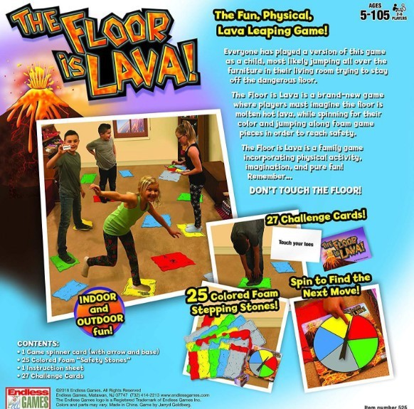The Original The Floor is Lava! Game by Endless Games - Interactive Game For Kids And Adults - Promotes Physical Activity - Indoor And Outdoor Safe