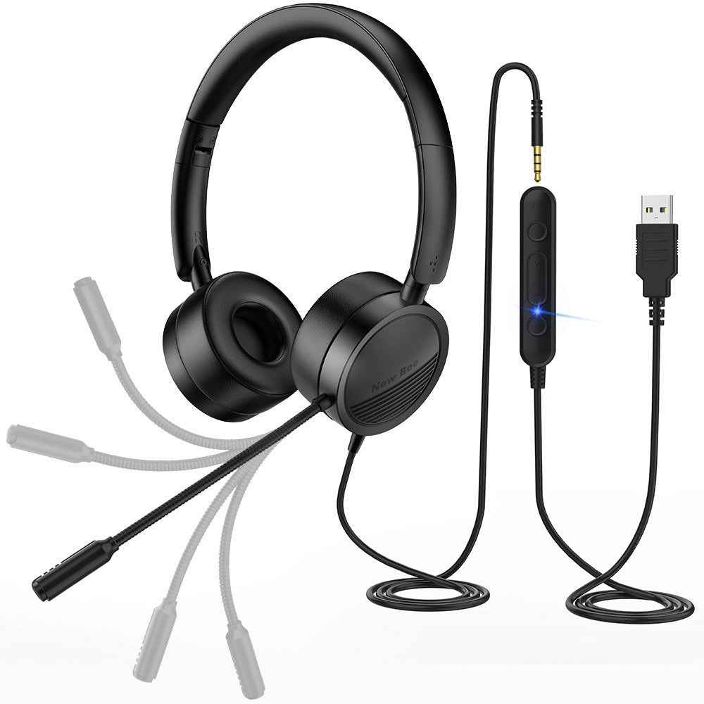 New Bee USB Telephone Headset Computer Wire Control Headset