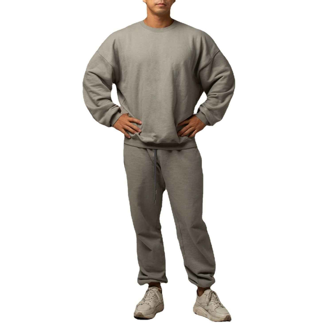 Men's Sports Leisure Running Thick Long Sleeve Hoodless Loose Embroidered Hoodie Pants