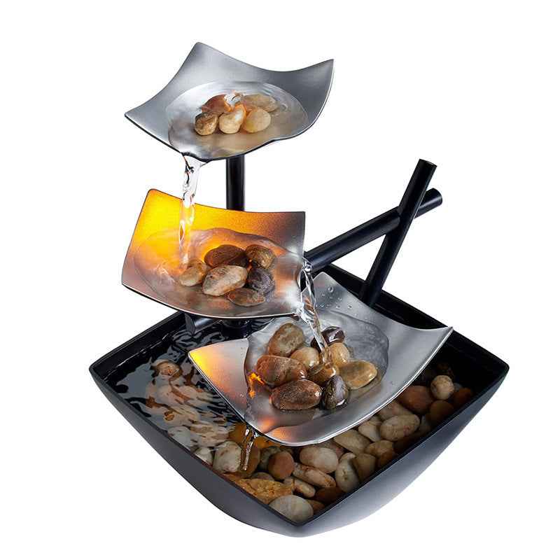 Homedics Tabletop Water Fountain, Home Décor Soothing Sound Machine - Automatic Pump, Deep Basin & Natural River Rocks. Indoor Zen Relaxation for Office, Living Room, or Bedroom, 8.25” Tall