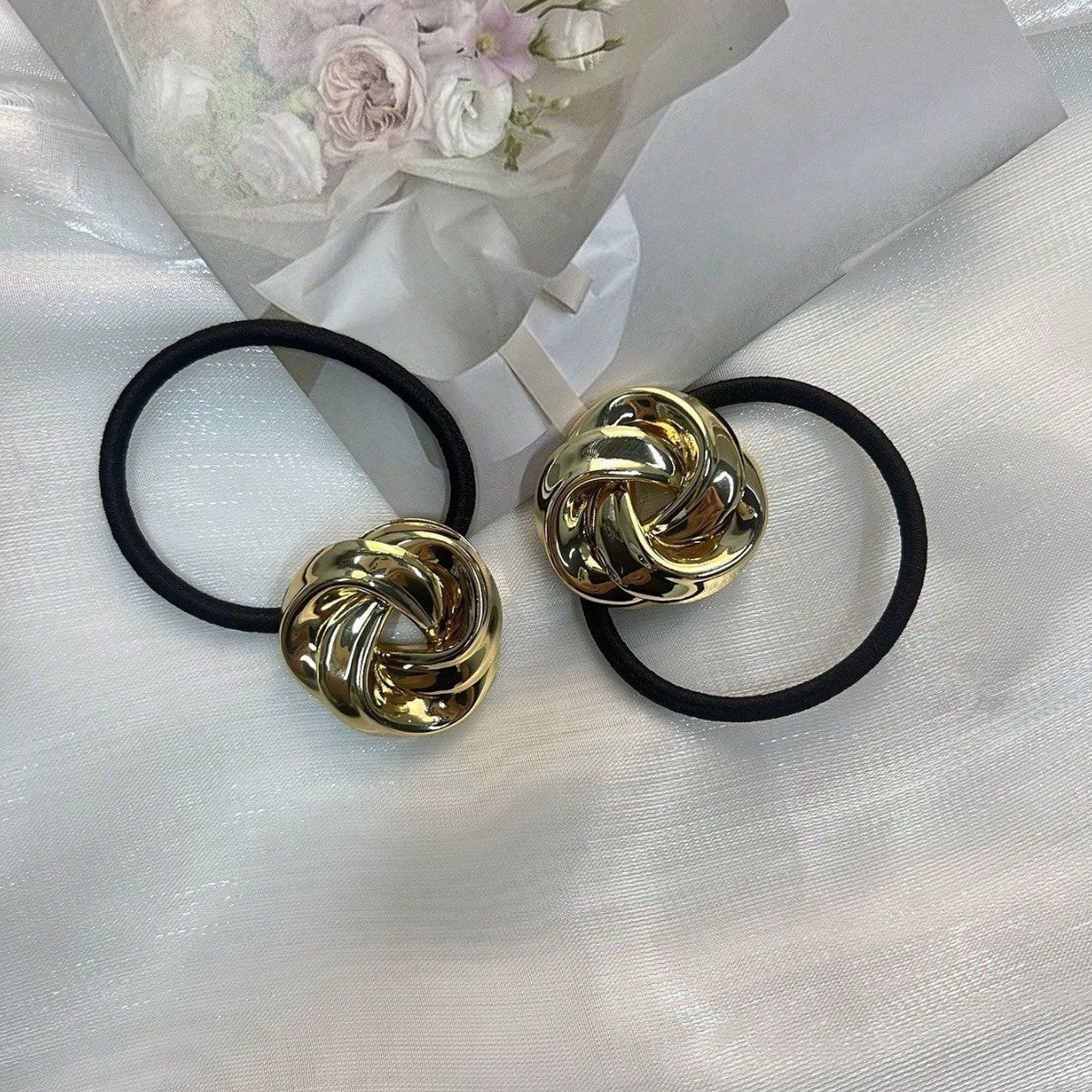 Metal Rose Simple Hair Accessory For Ponytail Hair Rope