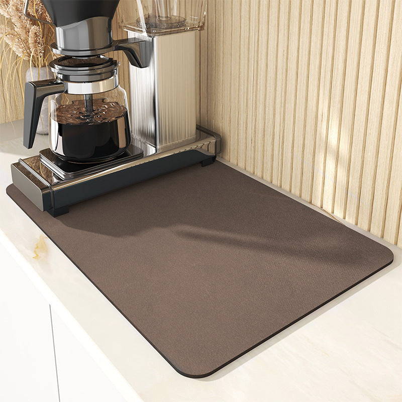 Dish Drying Mat for Kitchen Counter, 12"x19" Dish Drying Pad with Non-slip Rubber Backed, Hide Stain Anti Absorbent for Kitchen Counter, Drying Mat for Coffee Machine Dish Rack (Grey)