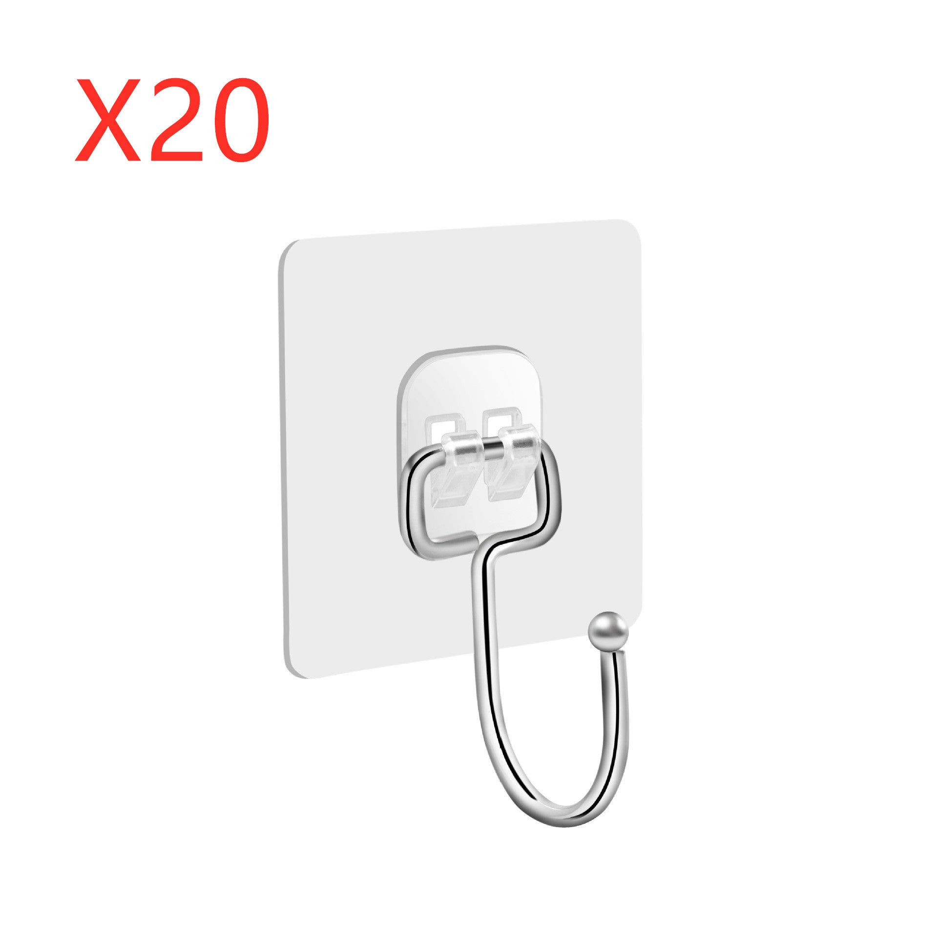 Large Adhesive Hooks for Hanging Heavy Duty Wall Hooks Self Adhesive Towel Coat Hooks Waterproof Transparent Hook for Bathroom Shower Kitchen Keys Door Outdoor Home Improvement Utility Hook 12 Pack