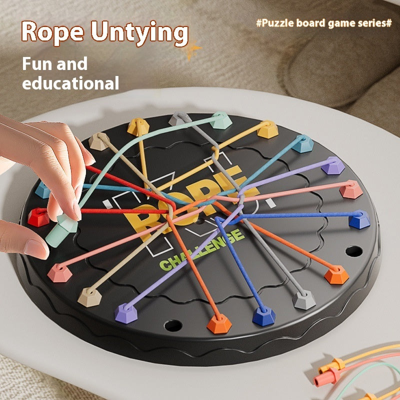 Rope Untangling Puzzle Game, Educational Strategy Board Game for Kids & Adults, Family Travel Party Games with Multi-Level Challenges, Gifts for All Ages(Large)