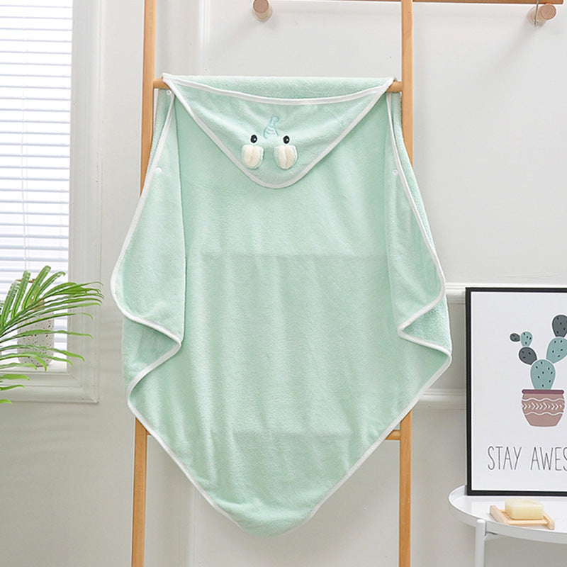 Cartoon Bath Towel Cloak Embroidered Quilt Coral Velvet