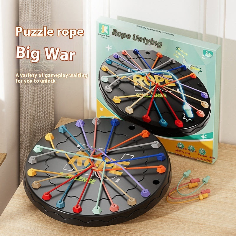 Rope Untangling Puzzle Game, Educational Strategy Board Game for Kids & Adults, Family Travel Party Games with Multi-Level Challenges, Gifts for All Ages(Large)